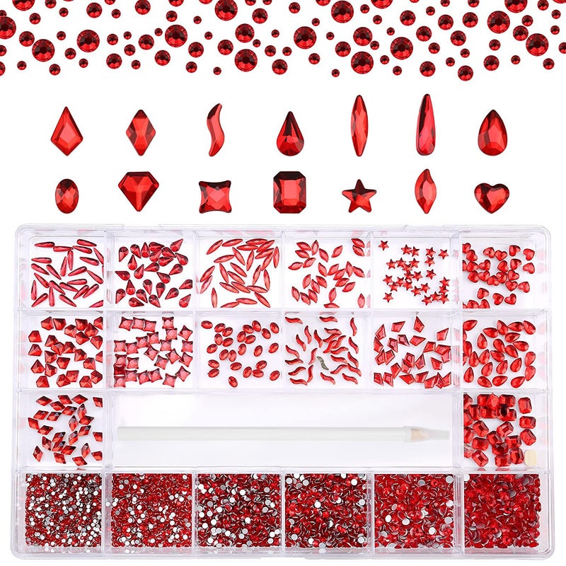 NIBIRU 120 Pcs Multi Shapes Glass AB Rhinestones For Nail Art Craft, Mix 12 Style FlatBack Crystals 3D Decorations Flat Back Stones Gems Set - Image 1